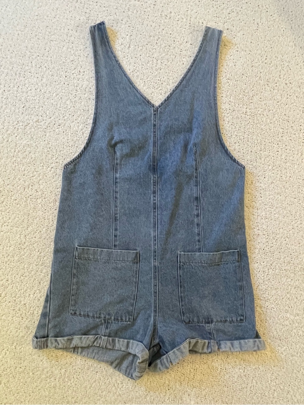 Altar'd State Women’s Denim Overall shorts Light Denim